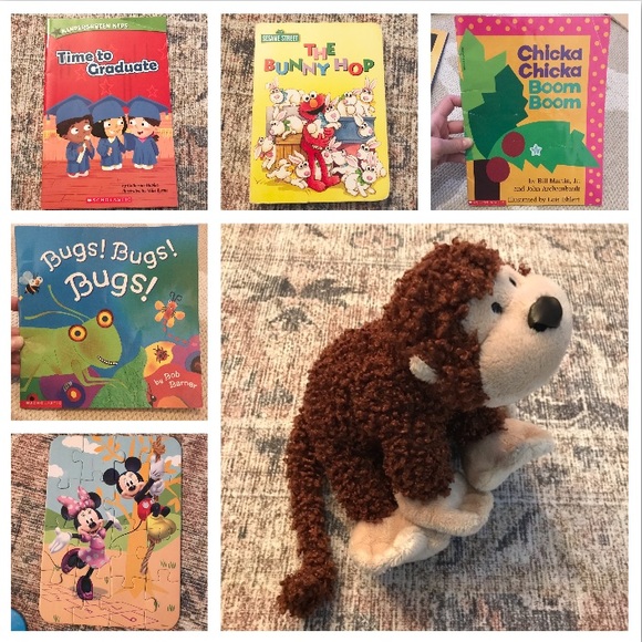 Other - Kindergarten books puzzle & stuffed animal monkey